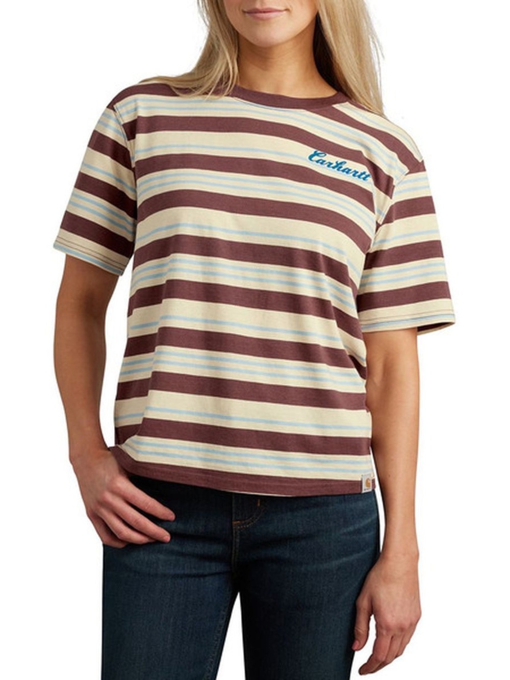 NWT Carhartt Tencel Fiber Series Loose Fit Striped Tee 2XL